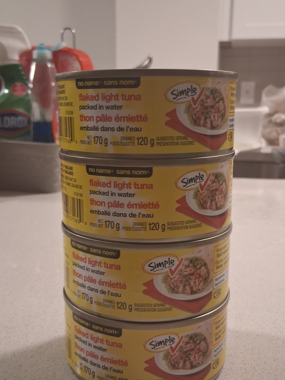 Simple Yellow Tuna Cans Stack - Pack of 4
